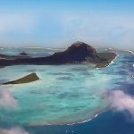 Vue aérienne sur l'ile aux bénitiers et le Morne Vue aérienne sur l'ile aux bénitiers et le Morne